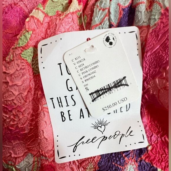 Free People Passion Flower Mini Dress/ size S - Picture 9 of 11